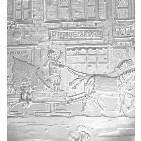 "Winter Traditions" 1990 Heavy Round Glass Serving Tray by Crystal Clear - Picture 4 of 5